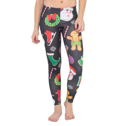 Holiday Symbols All Over Ugly Christmas Leggings