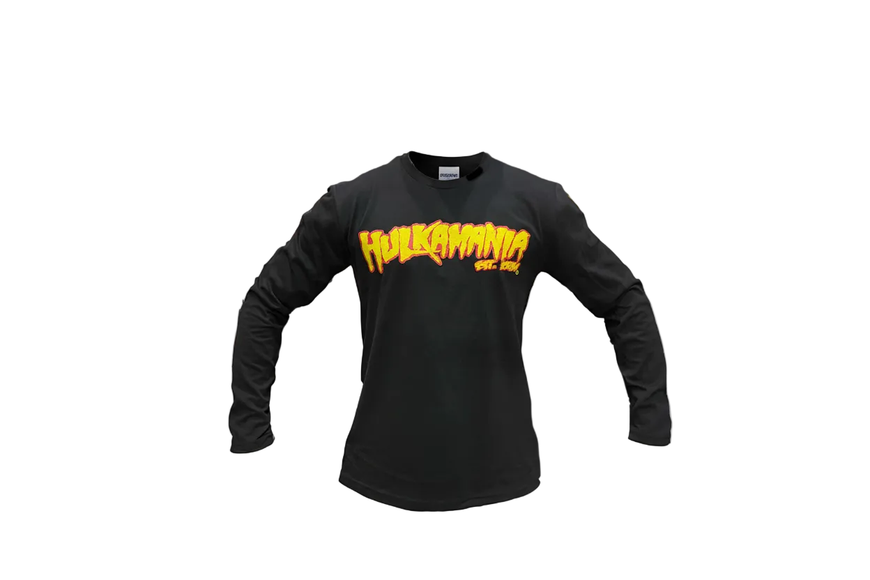 Hulk Hogan Hulkamania Runnin Wild Mens Long Sleeve T Shirt Black