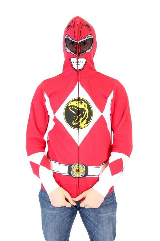 I Am Red Ranger Full Zip Costume Hoodie Sweatshirt