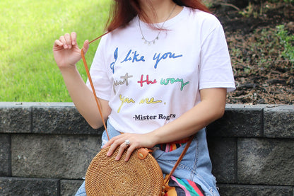 Mister Rogers "I Like You Just The Way You Are" Mens T Shirt White