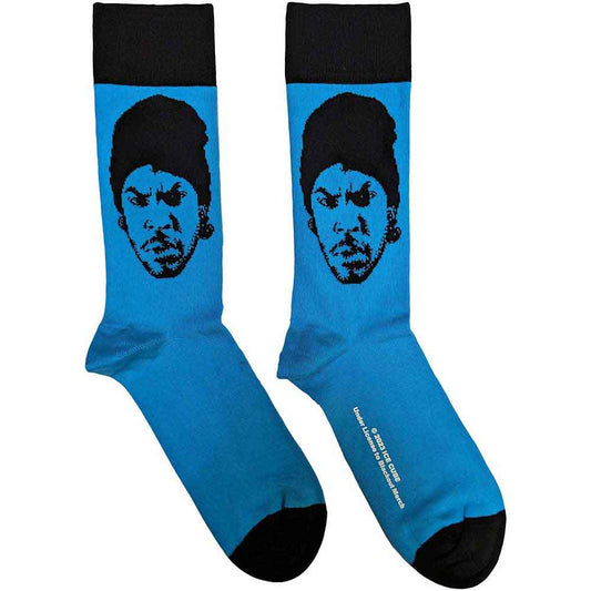Ice Cube Portrait Socks Blue