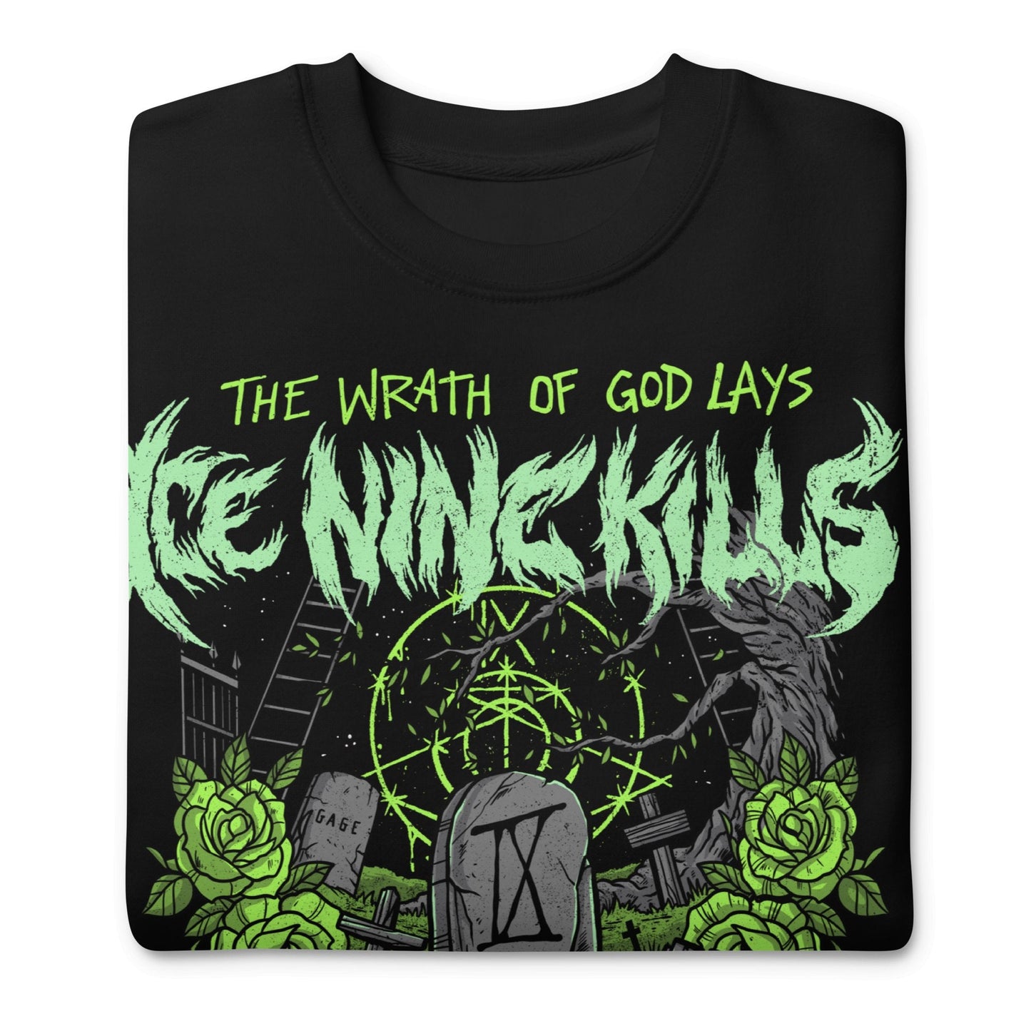 Ice Nine Kills - Green Wrath Jumbo Print Crewneck Sweatshirt