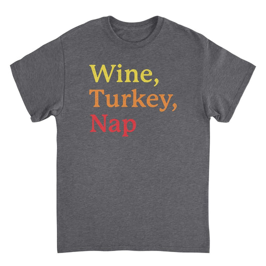 Thanksgiving Mens T Shirt - Wine Turkey Nap