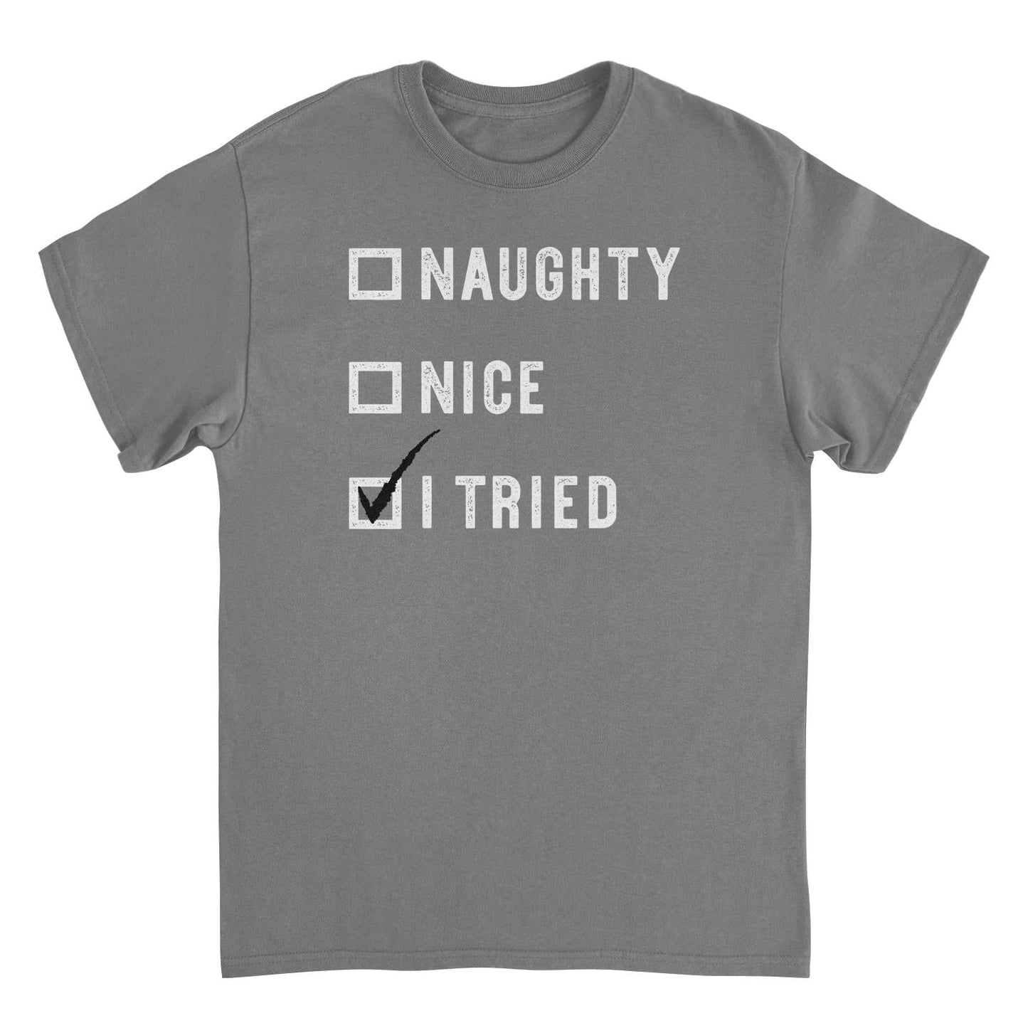 Christmas Mens T Shirt - Naughty Nice I Tried
