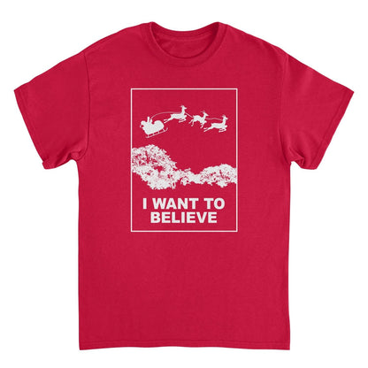 Christmas Mens T Shirt - I Want to Believe