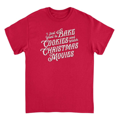 Christmas Mens T Shirt - Bake Cookies and Watch Christmas Movies