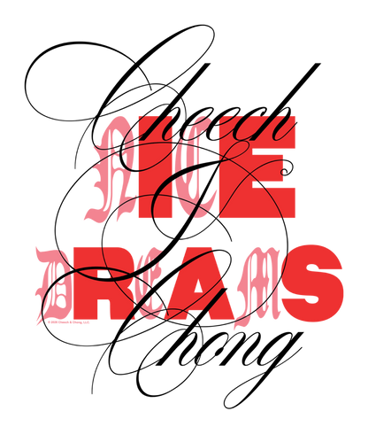 Cheech & Chong Nice Dreams Red Typography Mens T Shirt Light Blue