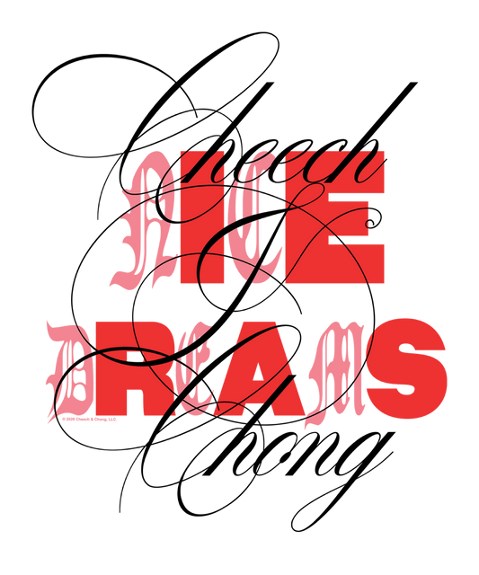 Cheech & Chong Nice Dreams Red Typography Mens T Shirt Light Blue