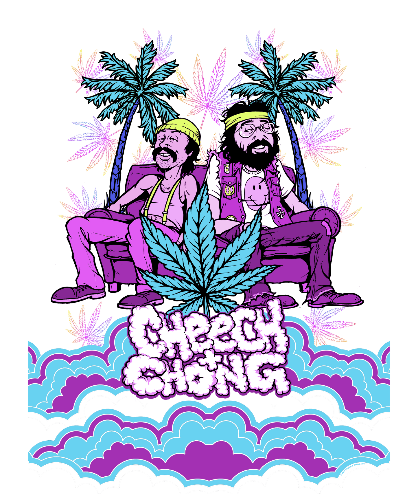 Cheech & Chong Cloud Logo Couch Cartoon Mens T Shirt Black