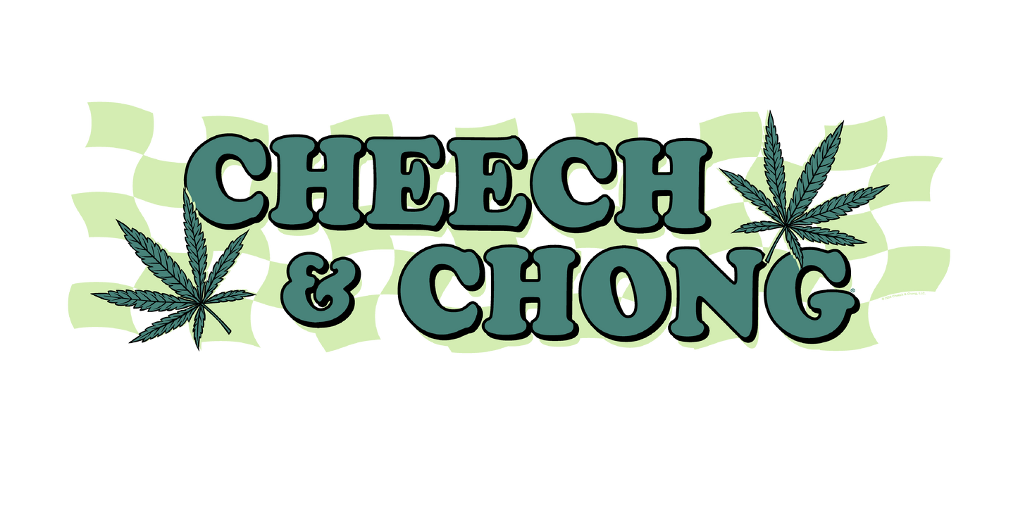Cheech & Chong Checkered Leaf Mens T Shirt Black