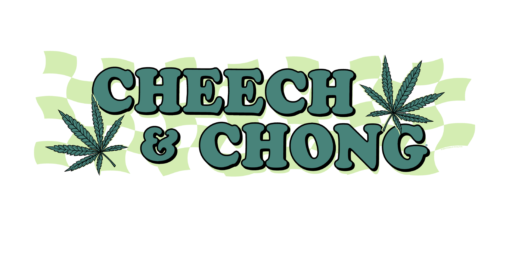 Cheech & Chong Checkered Leaf Mens T Shirt Black