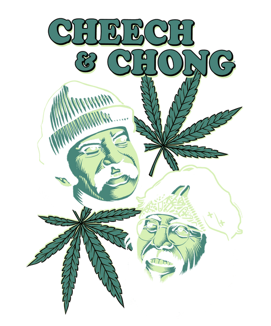 Cheech & Chong Duo Portrait Leaf Mens T Shirt Black