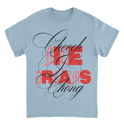 Cheech & Chong Nice Dreams Red Typography Mens T Shirt Light Blue