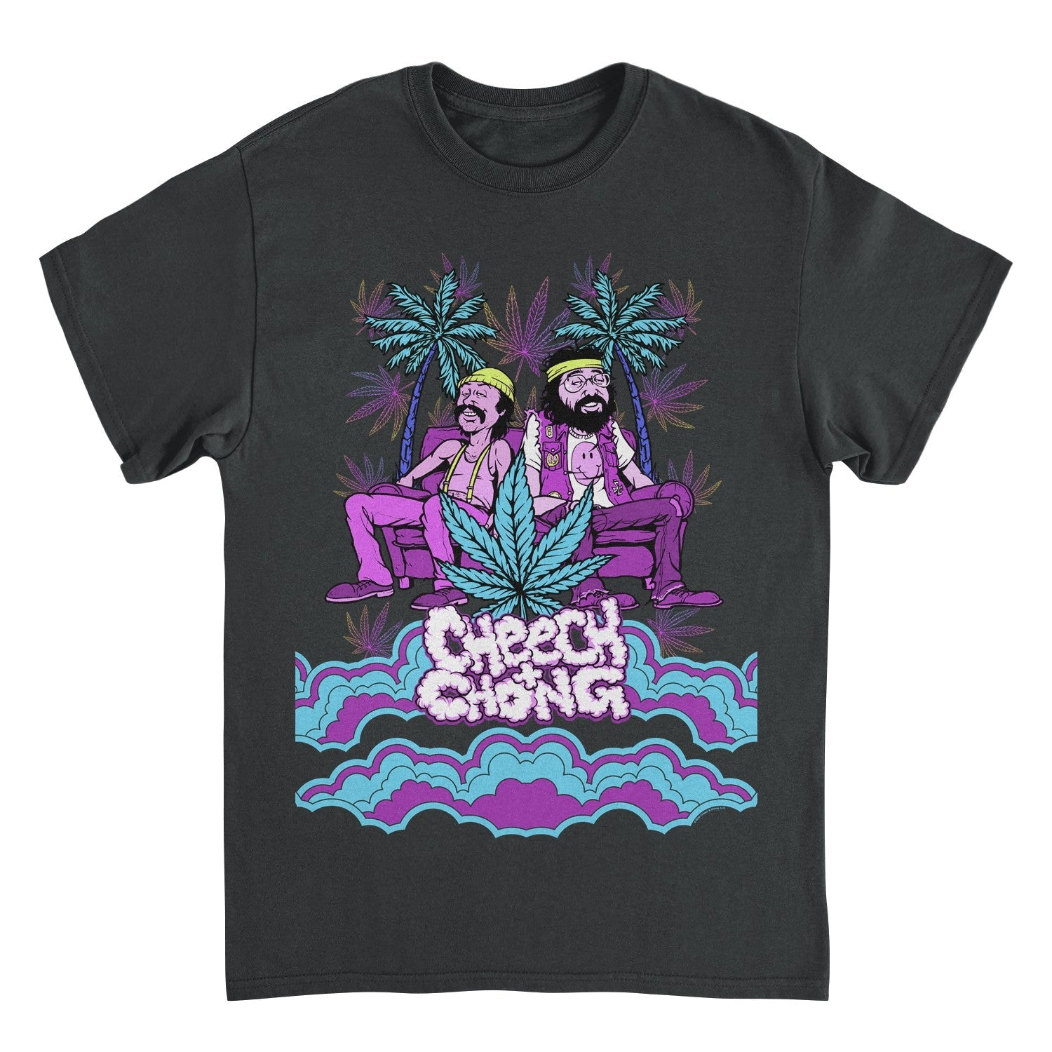 Cheech & Chong Cloud Logo Couch Cartoon Mens T Shirt Black