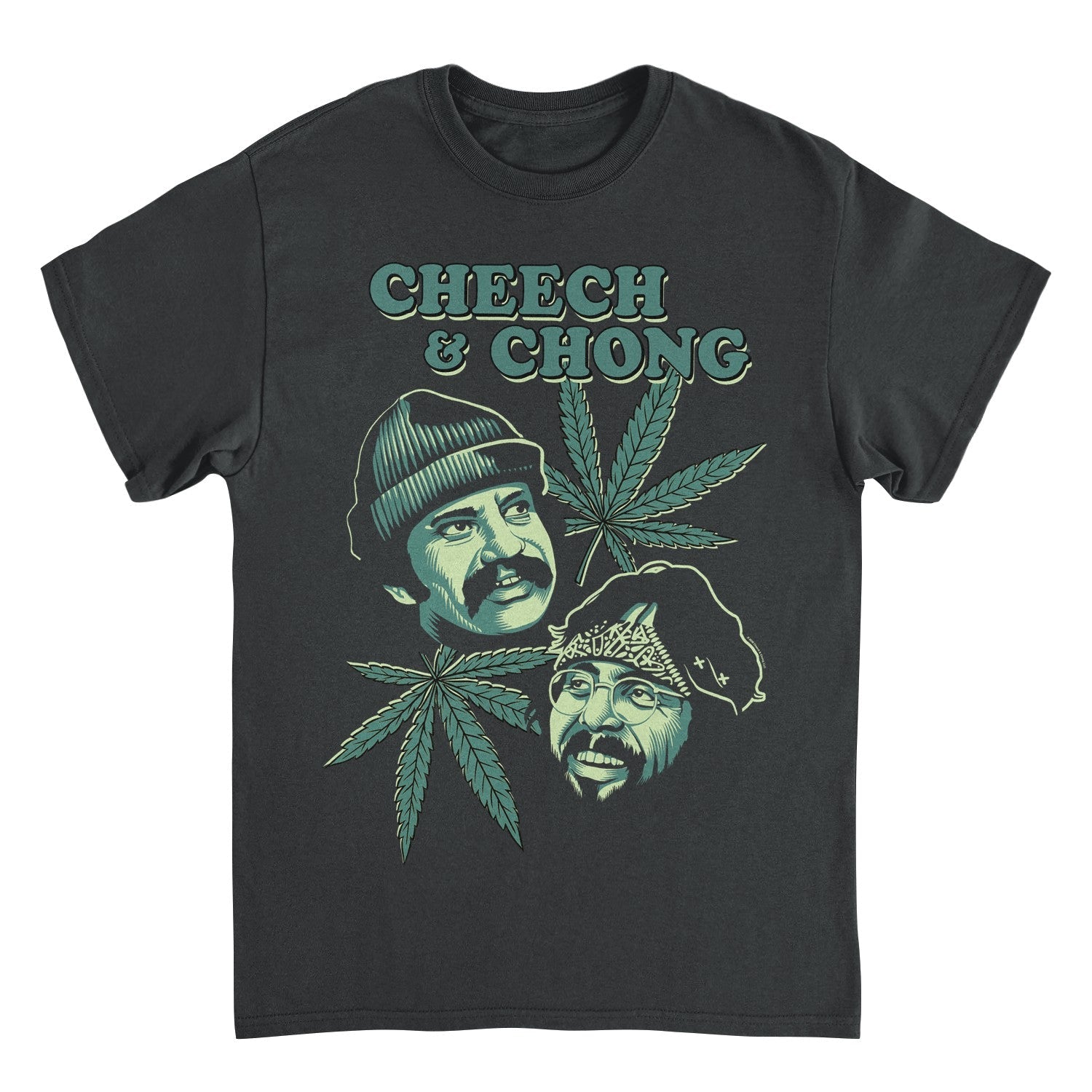 Cheech & Chong Duo Portrait Leaf Mens T Shirt Black