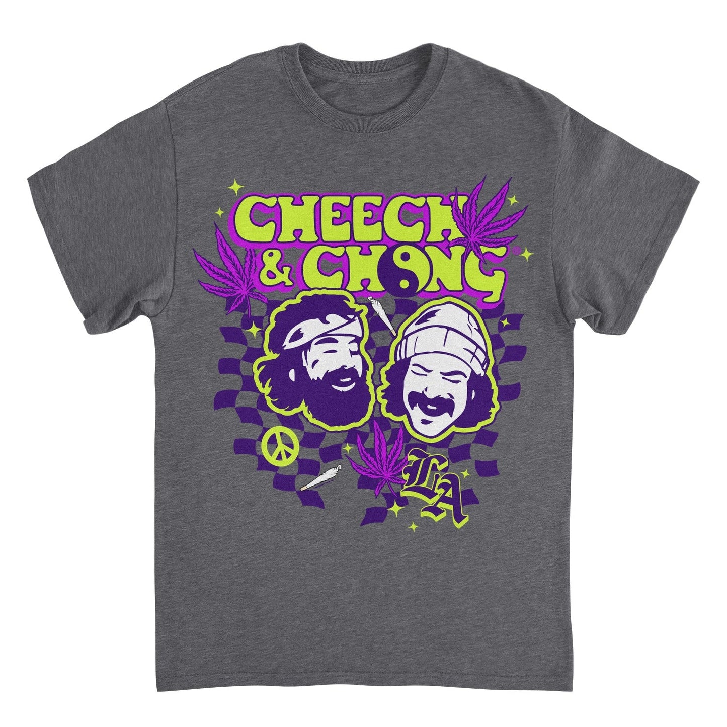 Cheech & Chong LA Yin Yang Mens T Shirt Charcoal Grey
