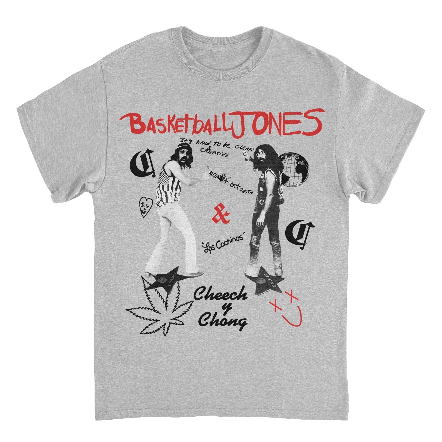 Cheech & Chong Basketball Jones Retro Mens T Shirt Grey