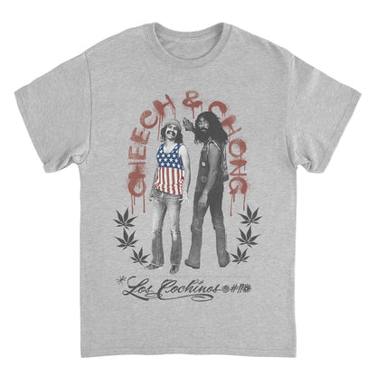 Cheech & Chong Los Cochinos Retro Concert Poster Mens T Shirt Grey