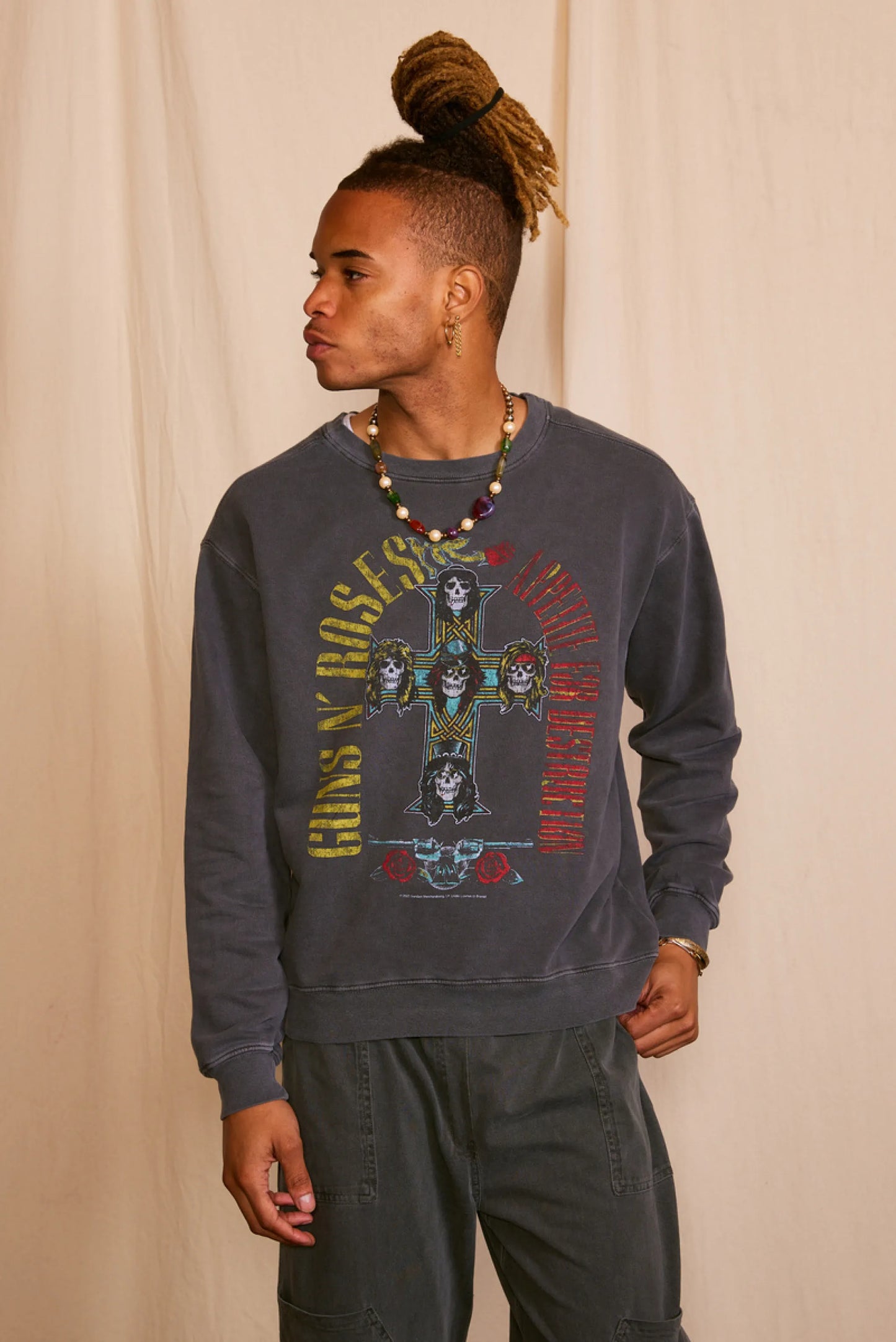 Guns N Roses Appetite for Destruction Mens Crewneck Sweatshirt Vintage Black