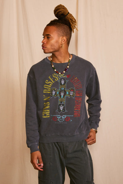 Guns N Roses Appetite for Destruction Mens Crewneck Sweatshirt Vintage Black