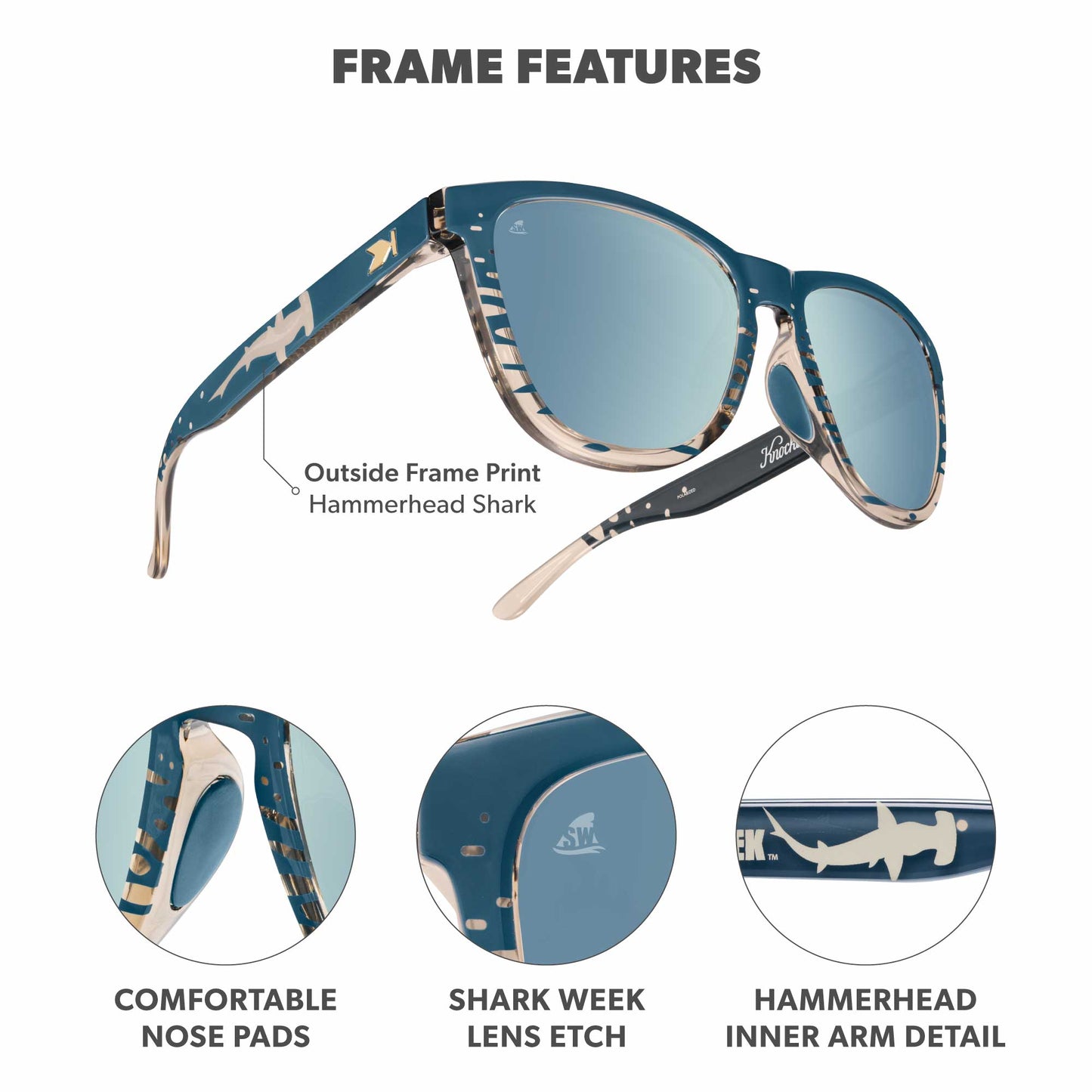 Shark Week Premiums Sport 2026 Officially Licensed Knockaround Sunglasses