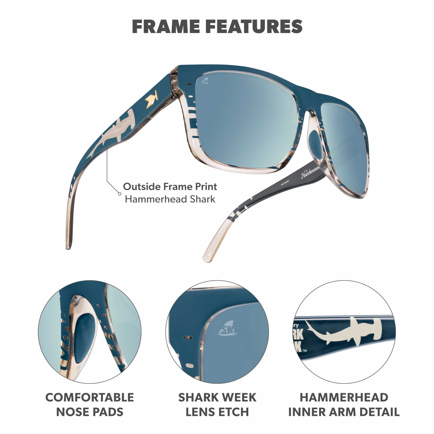 Shark Week Torrey Pines Sport 2026 Officially Licensed Knockaround Sunglasses