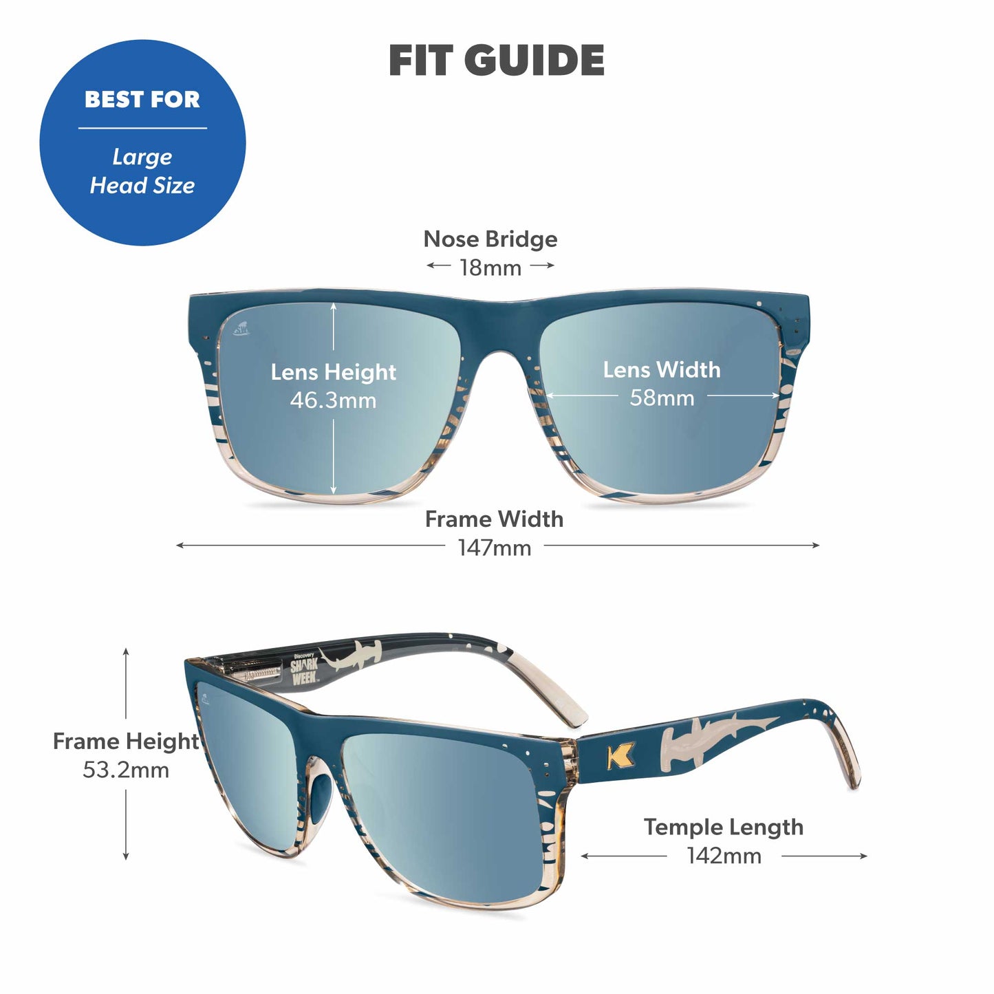 Shark Week Torrey Pines Sport 2026 Officially Licensed Knockaround Sunglasses