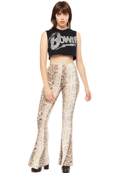 David Bowie Cropped Womnes Tee T Shirt Black by Goodie Two Sleeves