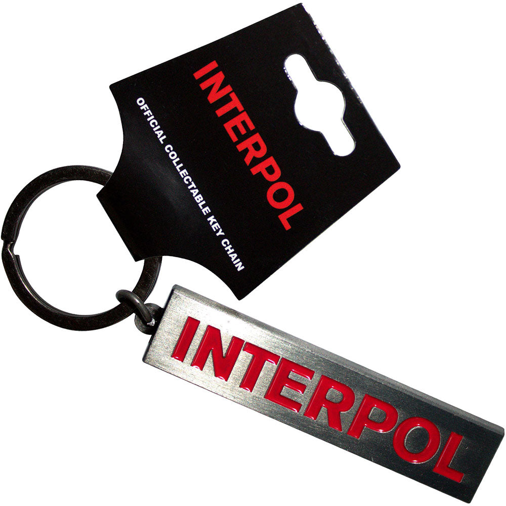 Interpol Text Logo Keychain
