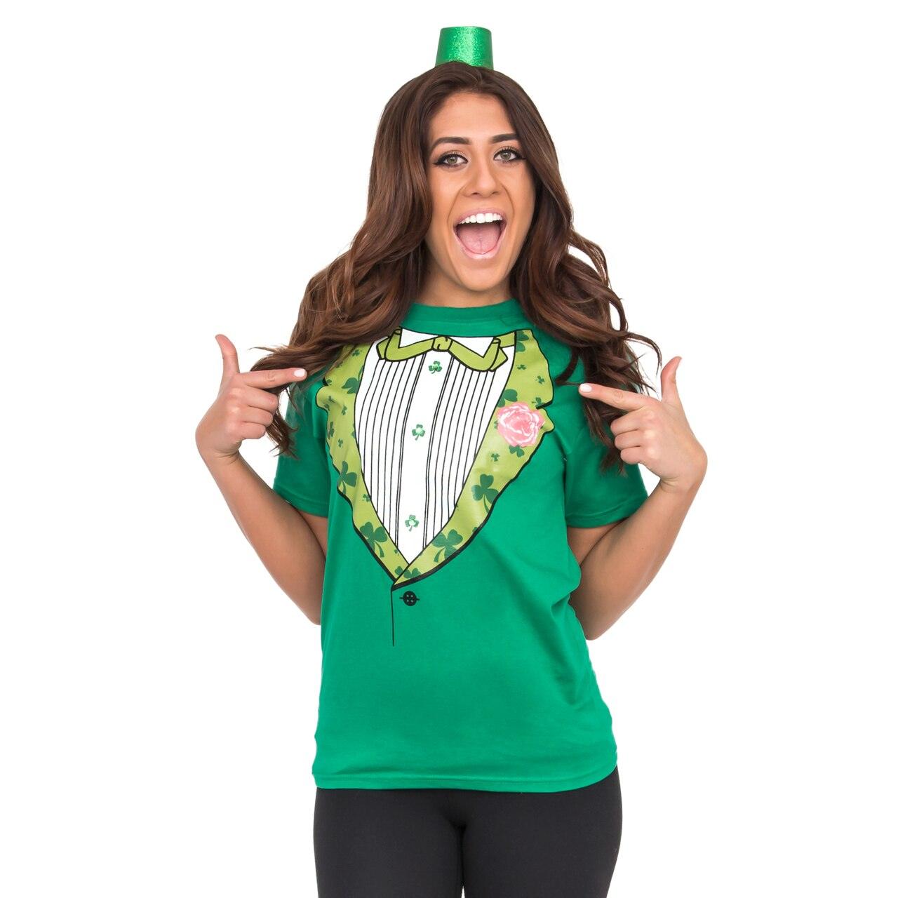 Irish Tuxedo St. Patrick's Day Rhinestones T Shirt