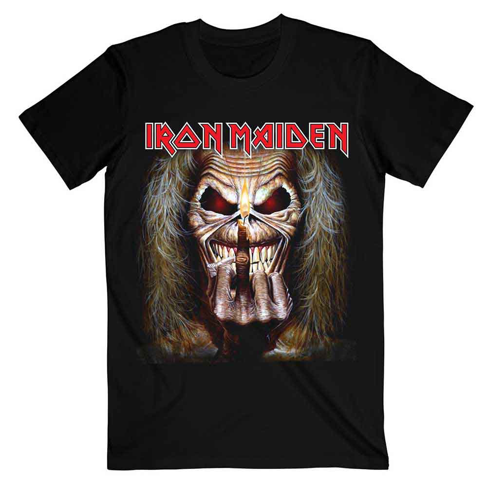 Iron Maiden Eddie Candle Finger Mens T Shirt