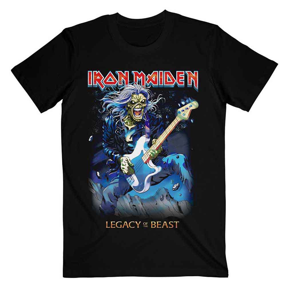 Iron Maiden Eddie on Bass Mens T Shirt