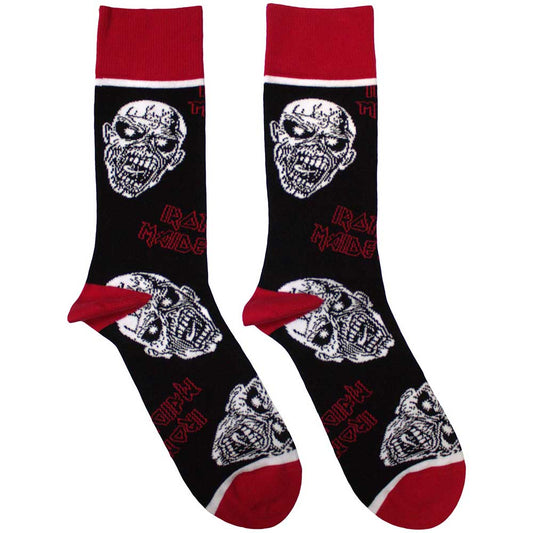 Iron Maiden Eddie Skulls Socks Black