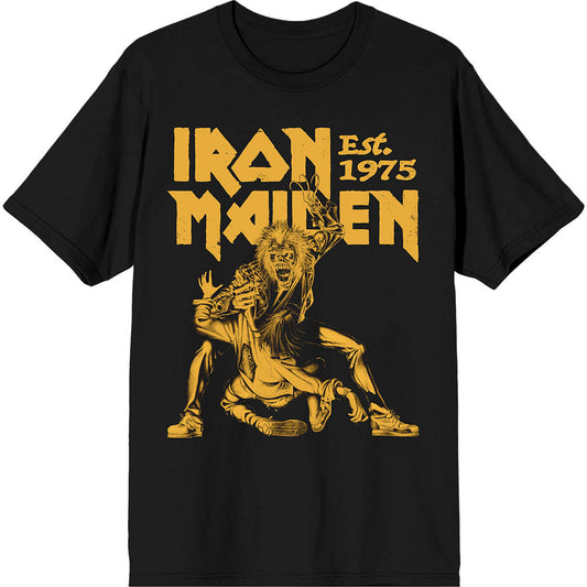 Iron Maiden Est. 1975 Claw Yellow Graphic Mens T Shirt