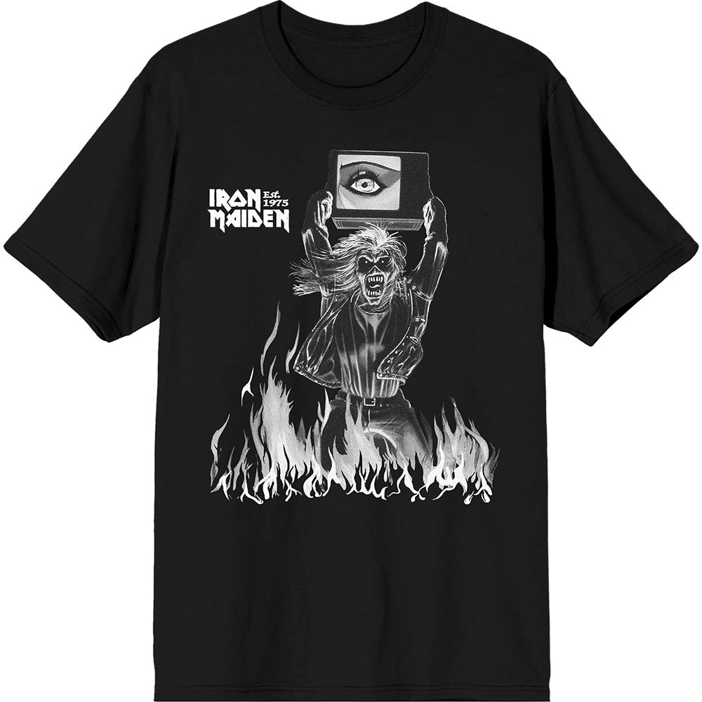 Iron Maiden Est. 1975 Holy Smoke Flames Crop Mens T Shirt