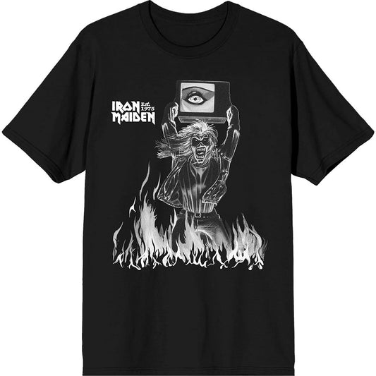 Iron Maiden Est. 1975 Holy Smoke Flames Crop Mens T Shirt