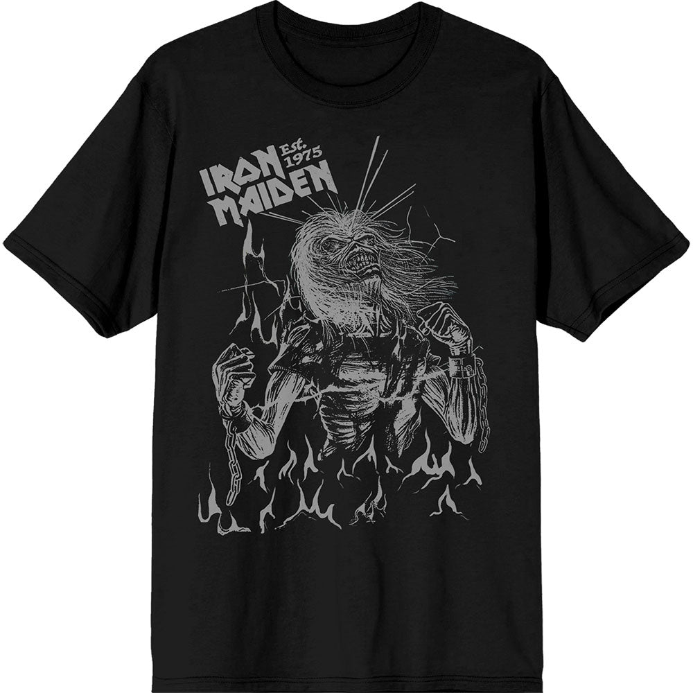 Iron Maiden Est. 1975 Life After Death Flames Mens T Shirt