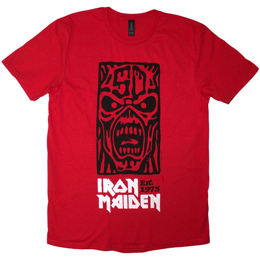 Iron Maiden Est. 1975 Stamp Logo Black Mens T Shirt