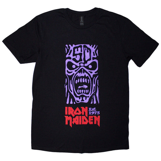 Iron Maiden Est. 1975 Stamp Logo Purple Mens T Shirt