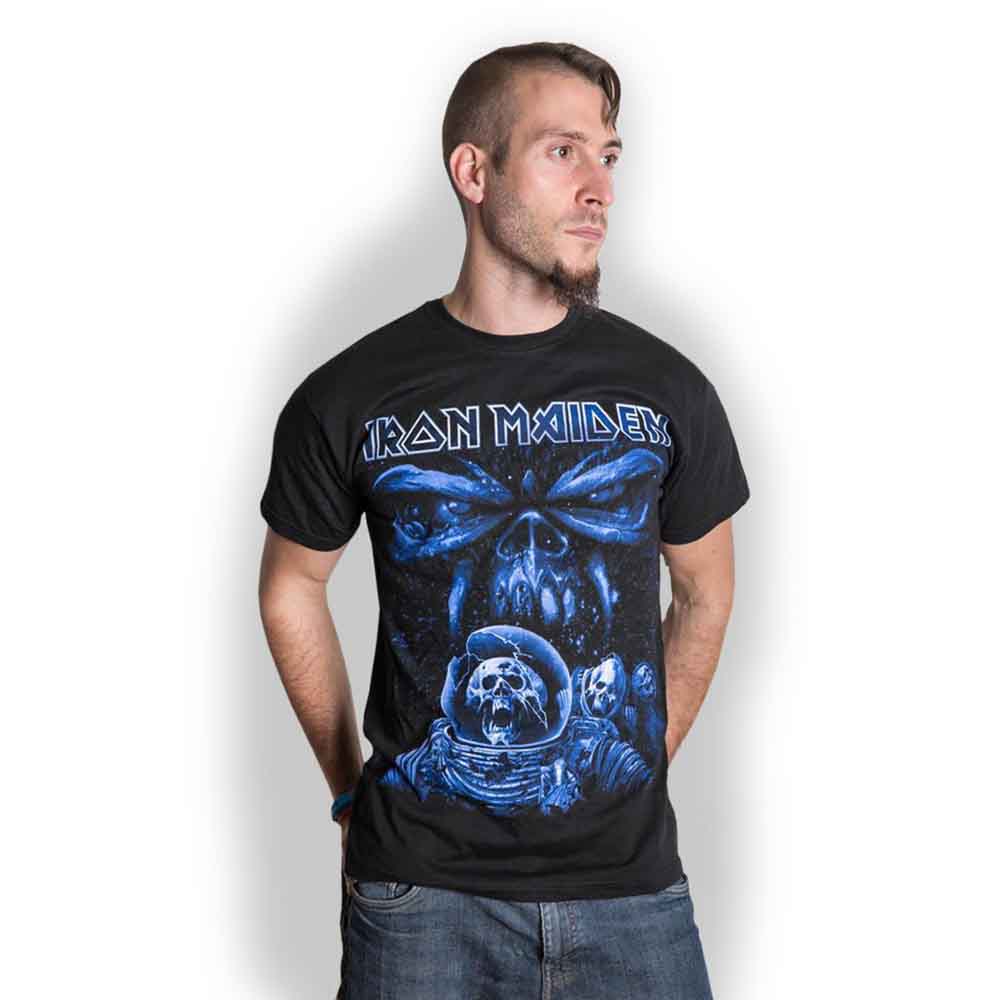Iron Maiden Final Frontier Blue Album Spaceman Mens T Shirt