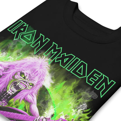 Iron Maiden - Green Guitar Jumbo Print Crewneck Sweatshirt