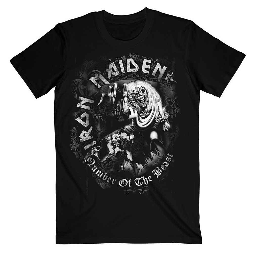 Iron Maiden Number Of The Beast Grey Tone Mens T Shirt