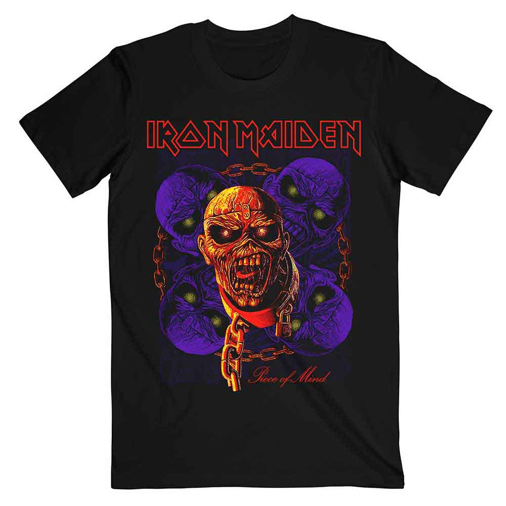 Iron Maiden Piece of Mind Multi Head Eddie Mens T Shirt