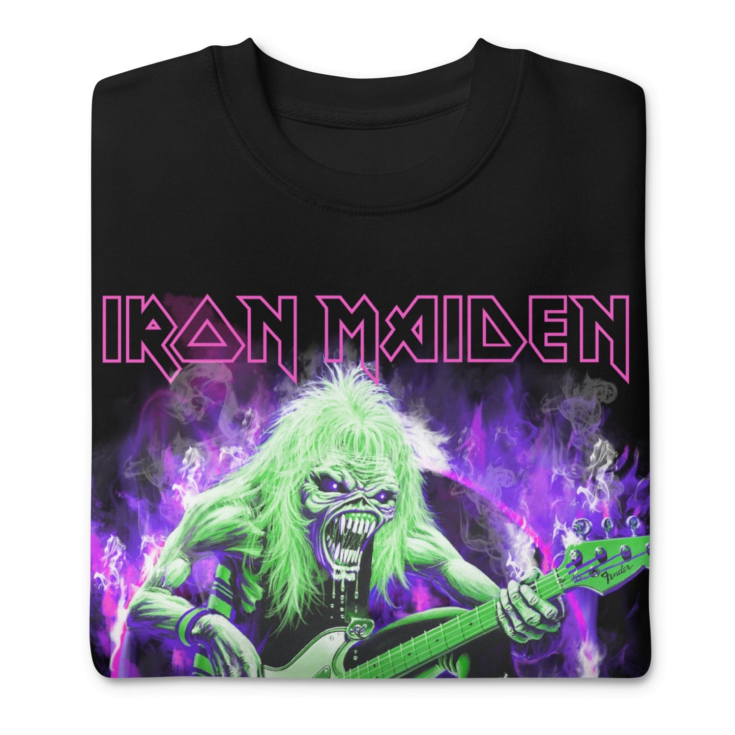 Iron Maiden - Purple Guitar Jumbo Print Crewneck Sweatshirt