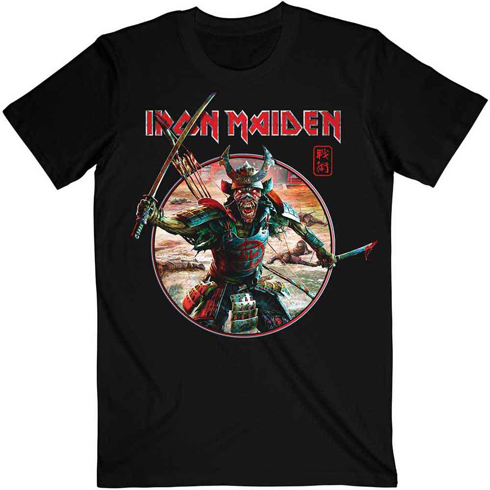 Iron Maiden Senjutsu Eddie Warrior Circle Mens T Shirt
