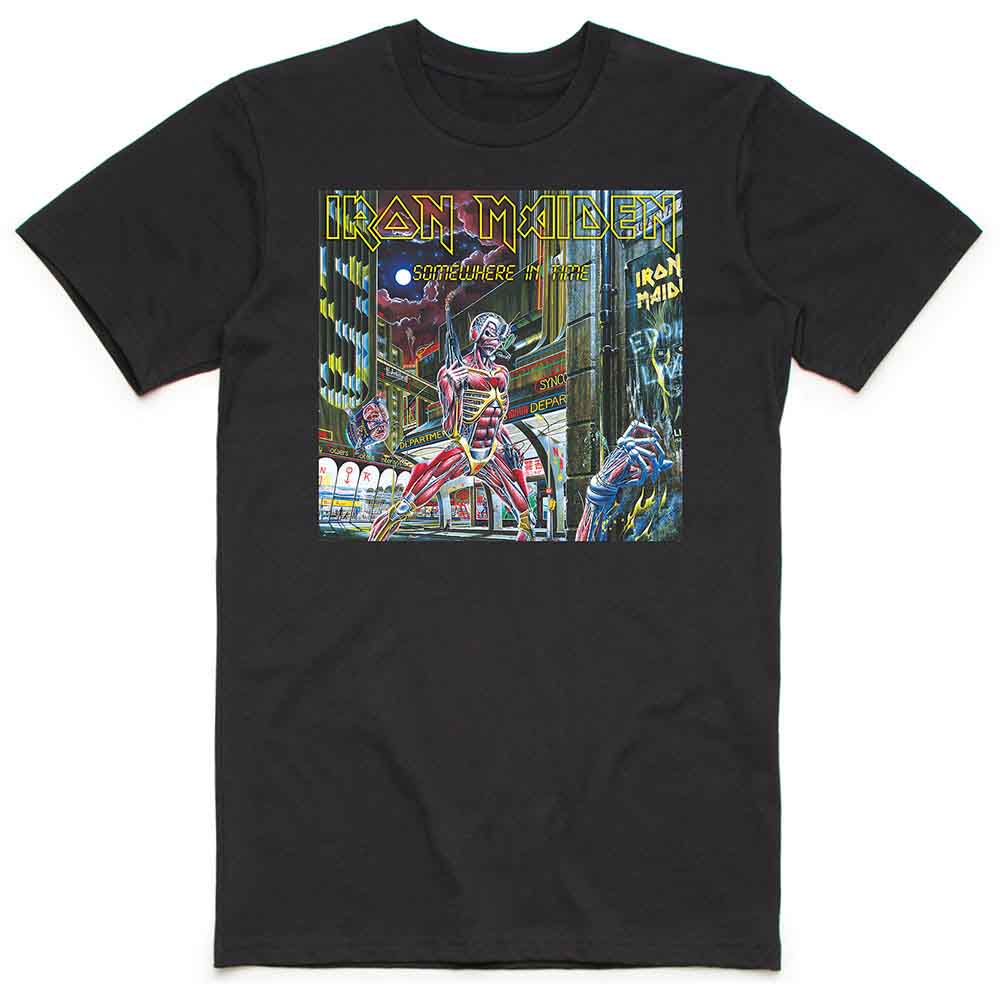 Iron Maiden Somewhere in Time Box Mens T Shirt Black