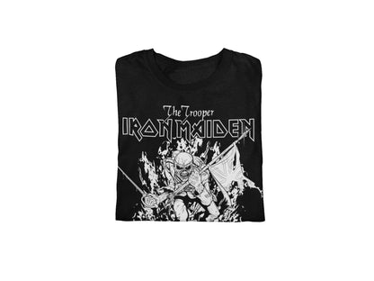 Iron Maiden - Trooper Black and White Jumbo Print T Shirt