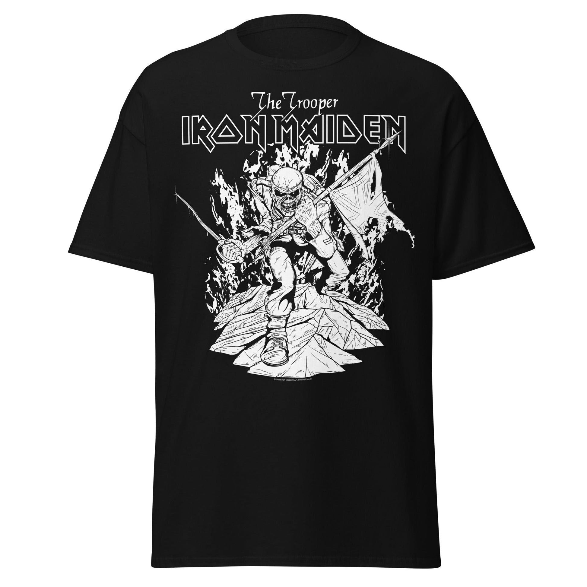 Iron Maiden - Trooper Black and White Jumbo Print T Shirt