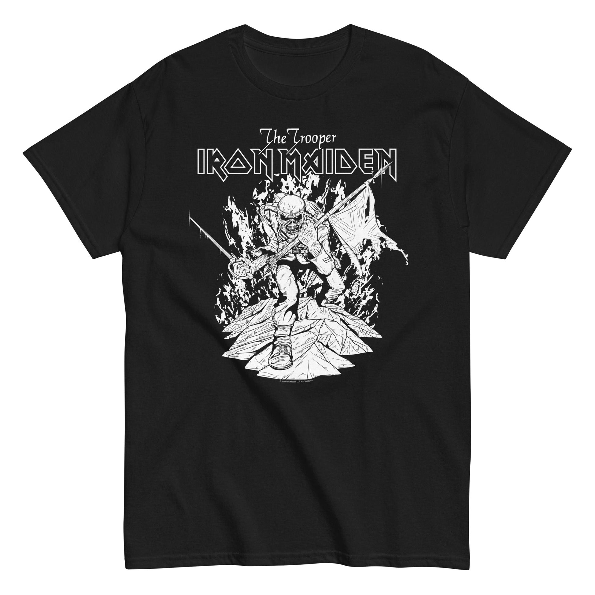 Iron Maiden - Trooper Black and White T Shirt