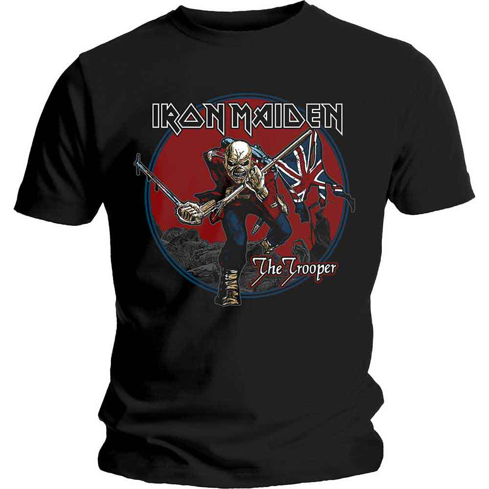 Iron Maiden Trooper Red Sky Mens T Shirt